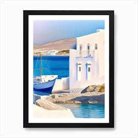 Paros Greece Soft Colours Tropical Destination Art Print