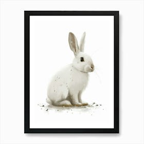 Florida White Rabbit Nursery Illustration 4 Art Print