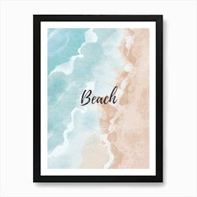 Beach Watercolor Painting Art Print