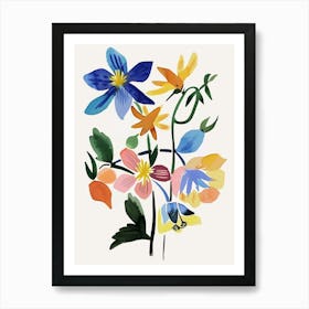 Painted Florals Columbine 3 Art Print