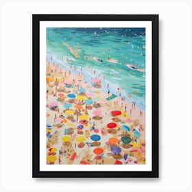 Painting Of An Aerial View Of A Beach Illustration 3 Art Print