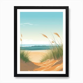 Baltic Sea And North Sea, Minimalist Ocean and Beach Retro Landscape Travel Poster Set #7 Art Print