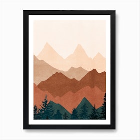 Sunset Peaks 1 Art Print