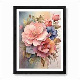 Watercolor Flowers 3 Art Print