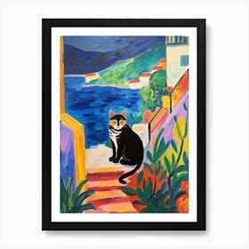 Painting Of A Cat In Dubrovnik Croatia 4 Art Print