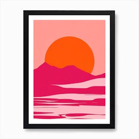 Cala Varques Beach, Mallorca, Spain Pink Beach Art Print