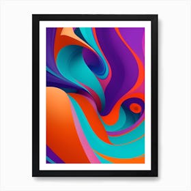 Abstract Colorful Waves Vertical Composition 24 Art Print