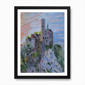 Landscape With Liechtenstein Castle In Germany Art Print