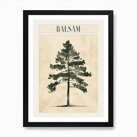 Balsam Tree Minimal Japandi Illustration 1 Poster Art Print