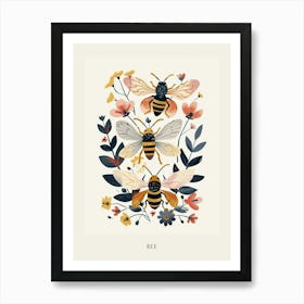 Colourful Insect Illustration Bee 4 Poster Art Print