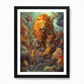 Lions Of The Jungle 1 Art Print