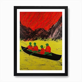 Canoeing Pop Art 1 Art Print