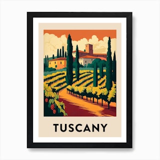 Tuscany 4 Vintage Travel Poster Art Print