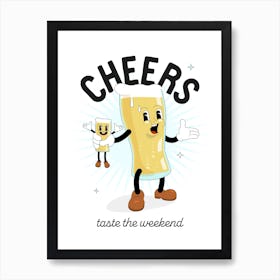 'Cheers' retro beer print Art Print