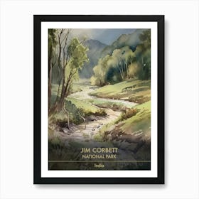 Jim Corbett National Park India Watercolour 4 Art Print