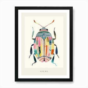 Colourful Insect Illustration June Bug 17 Poster Art Print