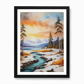 Winter Landscape Painting 23 Art Print