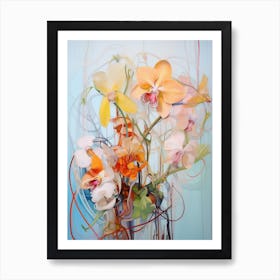 Abstract Flower Painting Monkey Orchid Art Print