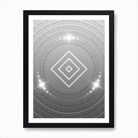 Geometric Glyph in White and Silver with Sparkle Array n.0224 Art Print