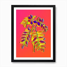 Neon Service Tree Botanical in Hot Pink and Electric Blue n.0146 Art Print