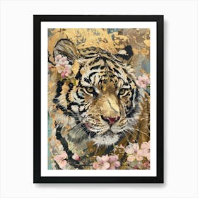 Tiger In Bloom 1 Art Print