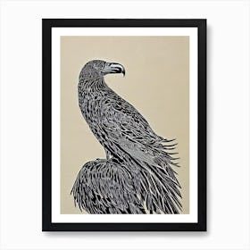 Vulture 2 Linocut Bird Art Print