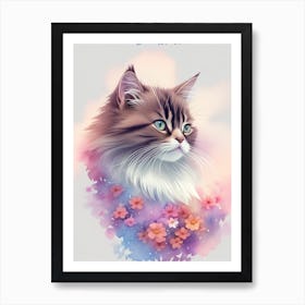 Rpg 40 A Detailed Illustration Face Of Fluffy Longhaired Ameri 0 Art Print