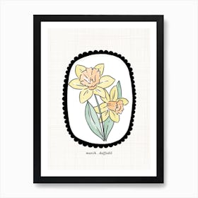 March Daffodil Birth Flower Art Print