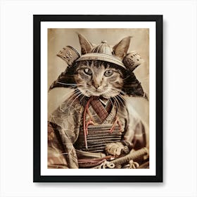 Samurai Cat 2 Art Print