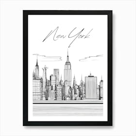 New York Skyline, Minimalistic City Art Print