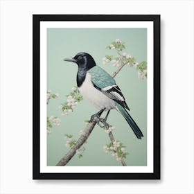 Ohara Koson Inspired Bird Painting Magpie 7 Art Print