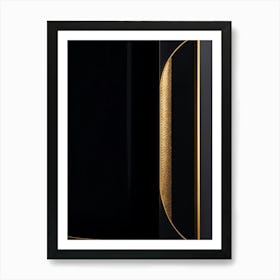 Bright Gold Metallic Border Encompassing A Frame Smooth Texture Contrasts Against Dark Background (3) Art Print