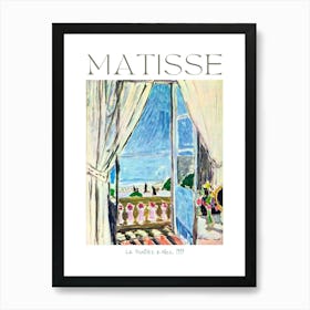 Henri Matisse The Window in Nice - La Fenêtre a Nice Rarer Poster Print Painting of South of France With Blue Sky and Sea HD Fully Remastered 1 Art Print