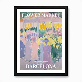 Vintage Flower Market Painting Barcelona 5 Art Print