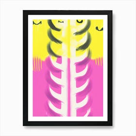 Yellow And Pink Abstract 0 Art Print