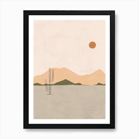 Cactus, Sun and Desert Poster