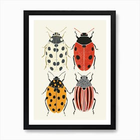 Colourful Insect Illustration Ladybug 9 Poster