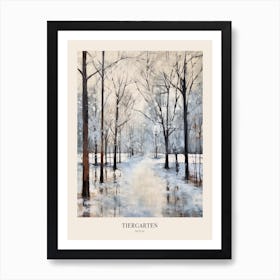 Winter City Park Poster Tiergarten Berlin 4 Art Print