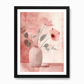 Pink Flowers In A Vase 6 Art Print