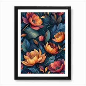 Floral Wallpaper 26 Art Print