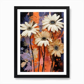 Surreal Florals Oxeye Daisy 3 Flower Painting Art Print