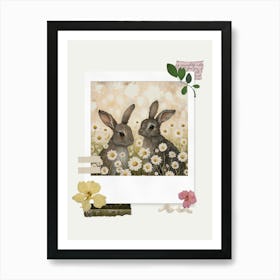 Scrapbook Bunnies Fairycore Painting 6 Art Print