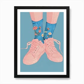 Pink Shoes And Wild Flowers 4 Art Print