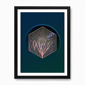 Abstract Gold Dutch Hyacinth Mosaic Botanical Illustration n.0164 Art Print