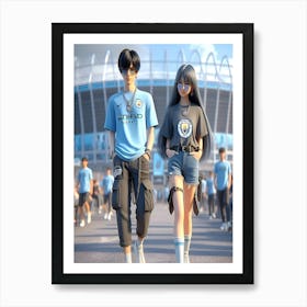 Manchester City couple ❤️ canvas Art Print