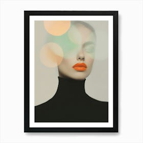 Surreal 0001 Soft Geometric Portrait 0003 Geometric Portrait 0009 Bp6586 Minimalistic Abstract Art A Woman With Orange Art Print