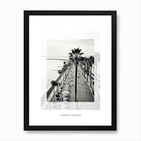 Poster Of Cannes, France, Black And White Old Photo 2 Art Print