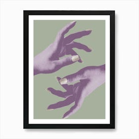 Hands making magic green_2077803 Art Print