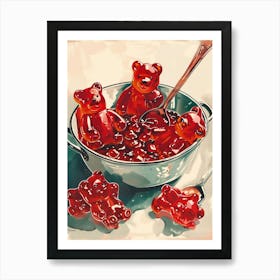 Red Gummy Bears Vintage Advertisement Illustration 1 Art Print