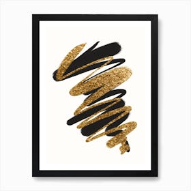 Gold and Black 1 Art Print